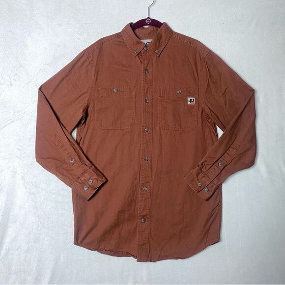Duluth Trading Company Brown 40 Grit Button Down Shirt Size Small - Picture 1 of 11